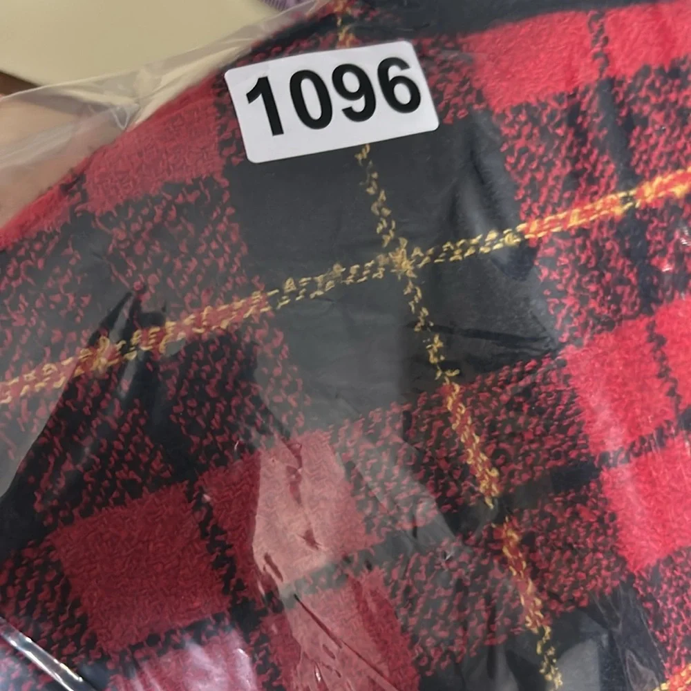 Vintage Koret Red Plaid Collarless‎ Blazer Jacket Wool Blend Size 8P